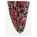 Čierno-červená dámska kvetovaná šatka Desigual Half Floral Rectangle