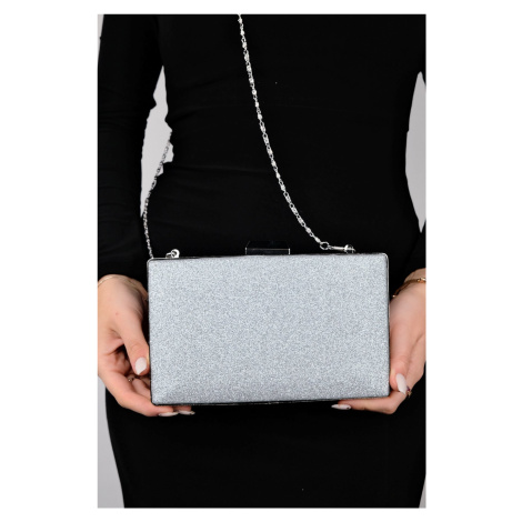 LuviShoes MARSEILLE Silver Sand Glitter Women's Evening Dress Bag