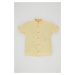 DEFACTO Baby Boy Mandarin Collar Muslin Short Sleeve Shirt