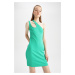 DEFACTO Cool Bodycon Basic One Shoulder Camisole Basic Mini Dress