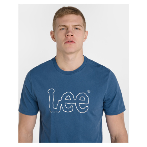 Modré pánske tričko Lee Wobbly Logo