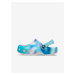 Modré vzorované dievčenské papuče Crocs