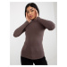 Women's basic turtleneck Rue Paris Cassie - dark brown