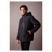 DEFACTO Fit Water Repellent Slim Fit Slim Fit Hooded Zippered Coat