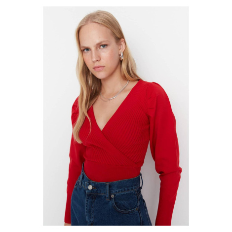 Trendyol Red Double Breasted Knitwear Sweater