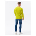 Tričká s dlhým rukávom pre mužov Ombre Clothing - žltá