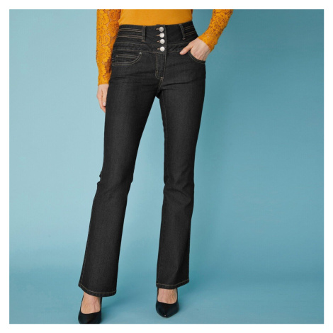 Bootcut džínsy s vysokým pásom, vnútor. dĺžka nohavíc 75 cm Blancheporte