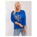 Plus size cobalt blue blouse with cuffs