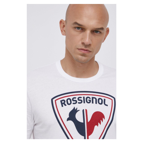 Bavlnené tričko Rossignol biela farba, s potlačou, RLKMY04