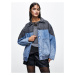 Pull&Bear Prechodná bunda  modrá denim / sivý denim