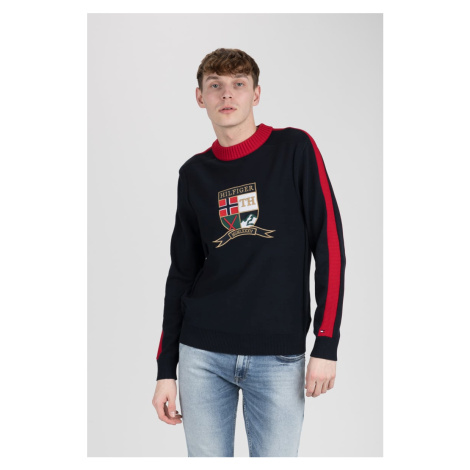 Tommy Hilfiger Sveter - BOLD ARTWORK SWEATER tmavomodrý