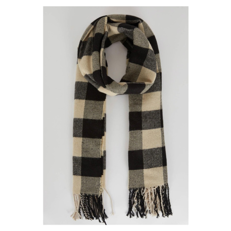 DEFACTO Women's Checkered Tasseled Knitwear Scarf