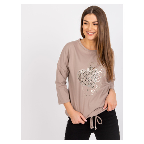 Blouse-RV-BZ-7545.42P-dark beige Rue Paris