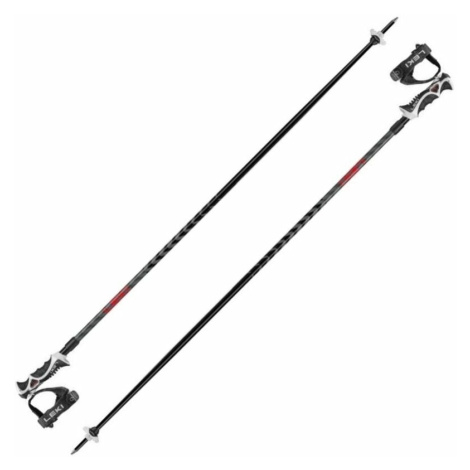 Leki Hot Shot S Eloxal Black/Anodized Grey/Bright Red 120 cm Lyžiarske palice