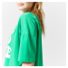 Dámske voľné tričko na fitness 520 zelené s potlačou