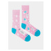 Ružové vzorované ponožky Fusakle Snowflake méďa
