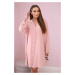 Long shirt with powder pink viscose