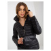 Black transient quilted jacket with bag and hood