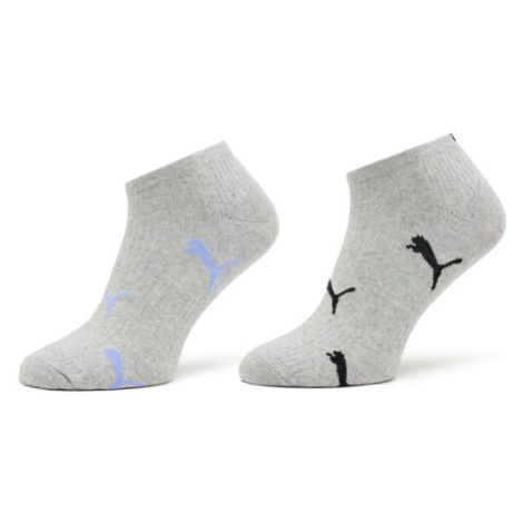 Puma Súprava 2 párov kotníkových ponožiek dámskych Women Cat Logo Sneaker 2P 938004 Sivá