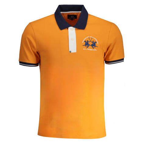 LA MARTINA MEN&#39;S ORANGE SHORT SLEEVED POLO SHIRT
