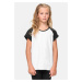 Girls' contrasting raglan T-shirt white/black