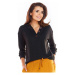 Pohodlný dámsky sveter čiernej farby s ozdobnými gombíkmi