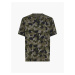 Pánske tričko Lounge - NM2192E - UY4 - Vojenský vzor - Calvin Klein zelená vzor