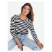 HILAN Women's Striped Blouse Black Dstreet