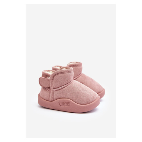 Pink Benigna children's snow boots lined with fur