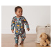 Detské pyžamá, 2 ks, bridlicovomodré a s celoplošnou potlačou