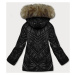 Čierna dámska bunda s kapucňou pre prechodné obdobie (H-97-1)