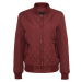 Women's Diamond Quilt Nylon Jacket Burgundy