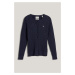 SVETER GANT STRETCH COTTON CABLE CARDIGAN EVENING BLUE