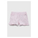 Detské bavlnené šortky Guess ružová farba, vzorované