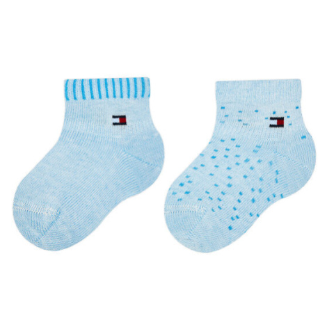 Tommy Hilfiger Súprava 2 párov vysokých detských ponožiek 701222673 Modrá