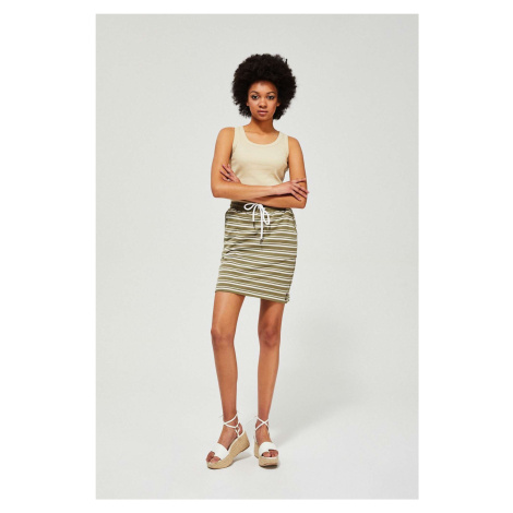 Cotton striped skirt - olive Moodo