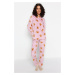 Trendyol Pink Polar Bear Winter Knitted Pajama Set