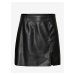 Čierna krátka koženková sukňa Noisy May Clara