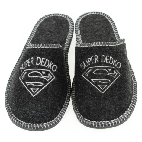 Pánske sivé filcové papuče SUPER DEDKO John-C