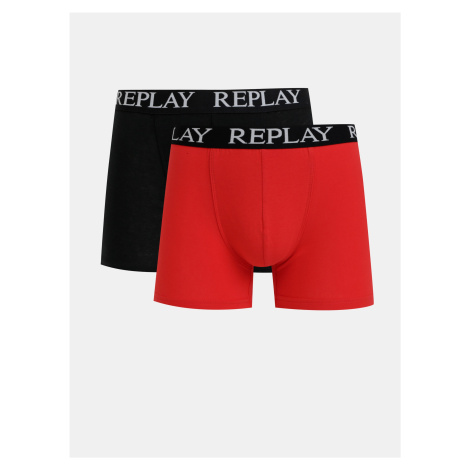 Set of two boxers in black and red Replay - Men