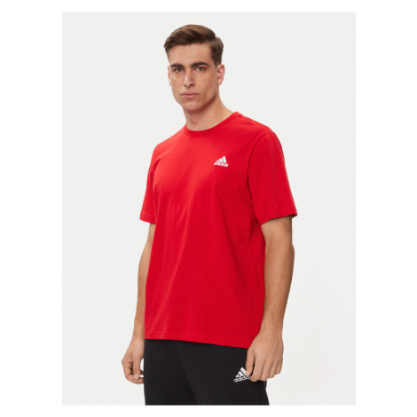 Adidas Tričko Essentials Single Jersey Embroidered Small Logo T-Shirt IC9290 Červená Regular Fit