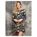 Cocomore Boutiqe floral dress tied at the waist navy blue