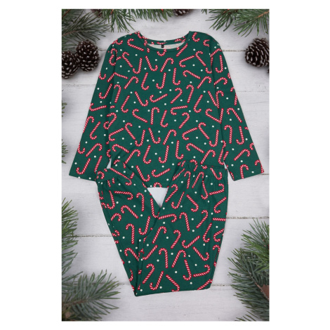 Trendyol Curve Green New Year Themed Knitted Pajama Set