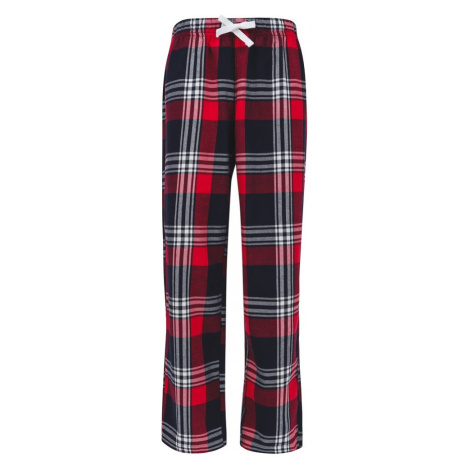 SF (Skinnifit) Detské flanelové pyžamové nohavice - Červená / tmavomodrá