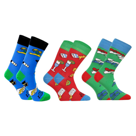 3PACK veselé ponožky Styx vysoké viacfarebné (H12505155) XL