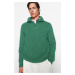 Trendyol Mint Regular Fit Woolen Zipper Turtleneck Knitwear Sweater