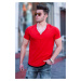 Madmext Men's Red Buttoned T-Shirt 4490