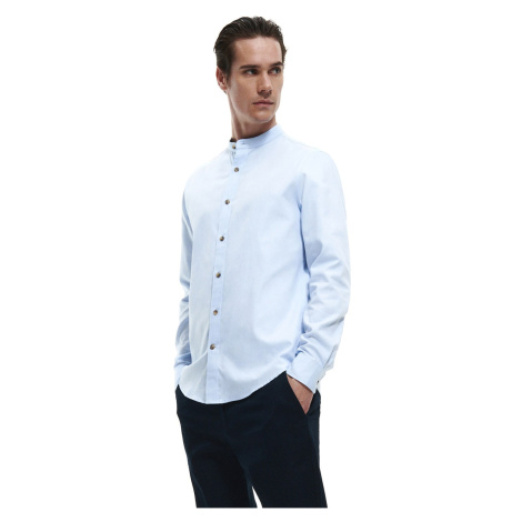 Reserved - Bavlnené tričko slim fit - Modrá