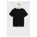 Detské bavlnené tričko GAP x BKC čierna farba, jednofarebné