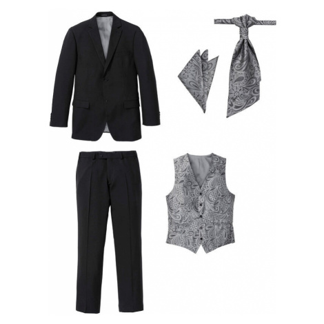 5-dielny oblek: sako, nohavice, vesta, kravata, vreckovka bonprix